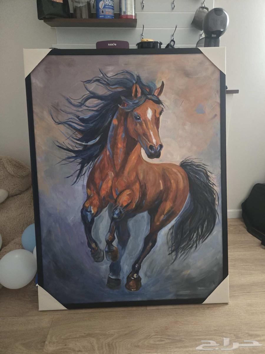 لوحة خيل رسم فنانة64440301836035111