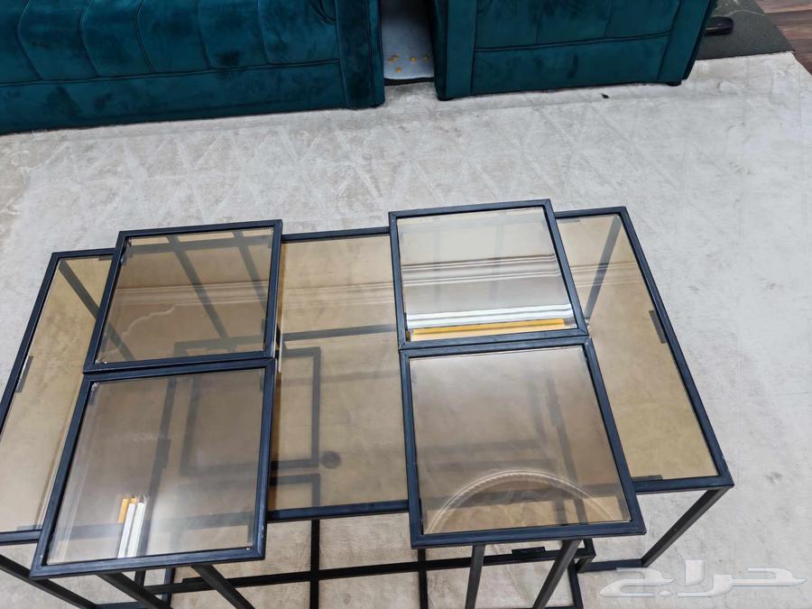 طاولة قهوه مع اربعه خدمه64441090080259112