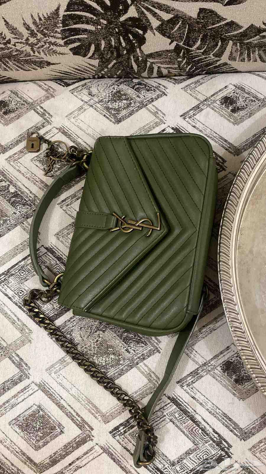 شنطة براند سان لوران مقلد لون زيتي - صحن رز64433953467906111