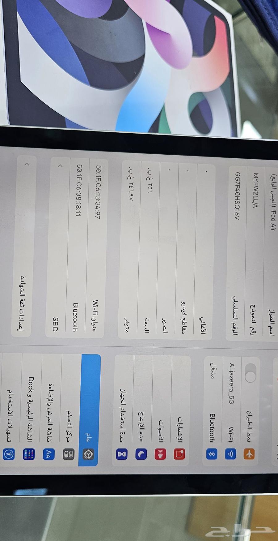 (مباع) ايباد اير الجيل الرابع WiFi64434033855746113