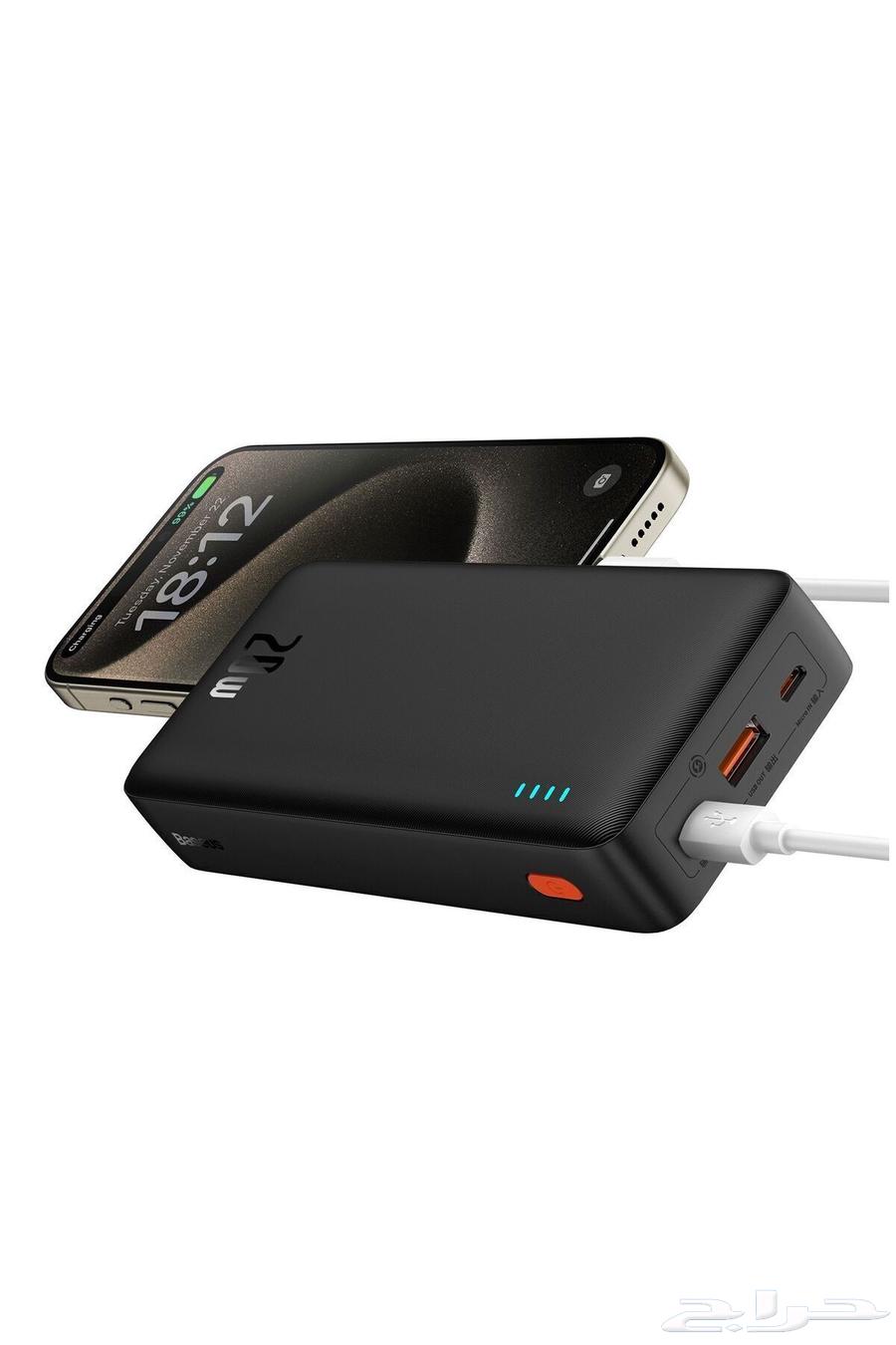 شاحن لاسلكي من شركة بيسوس العالمية 20 ألف ملي أمبير64443236501505111