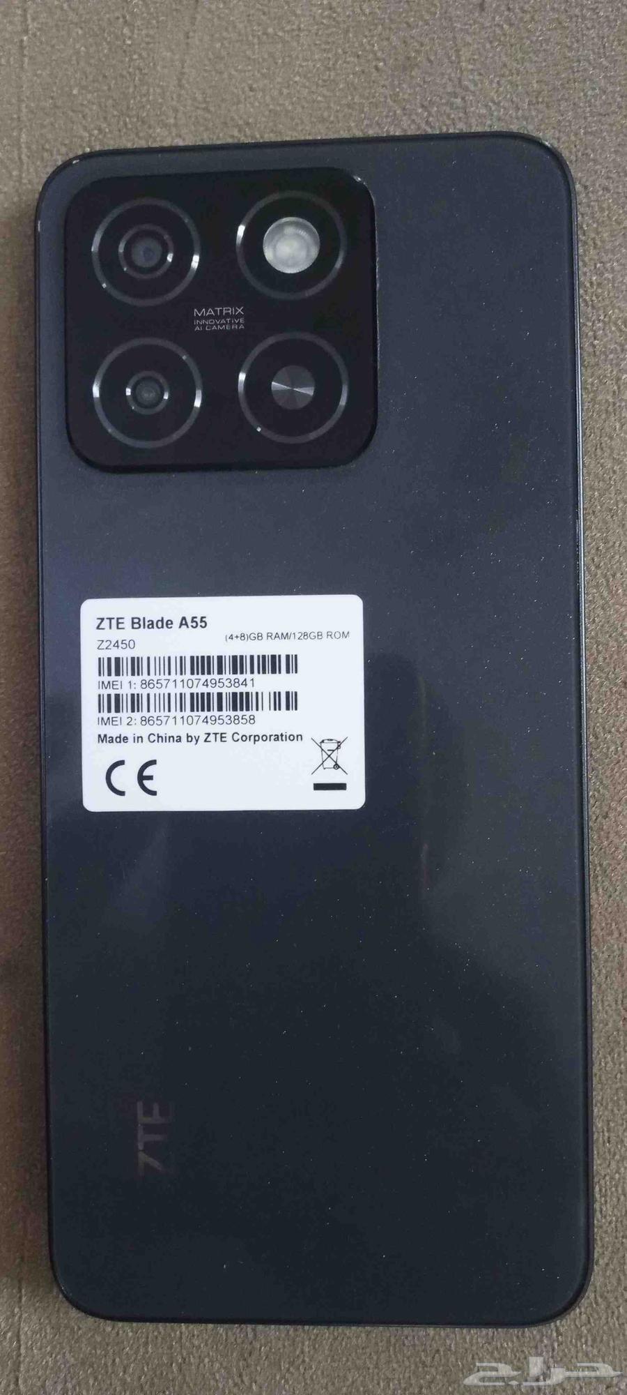 جوال ZTE شبه جديد 128 قيقا رام 8و4 شبيه ايفون64443668773891110