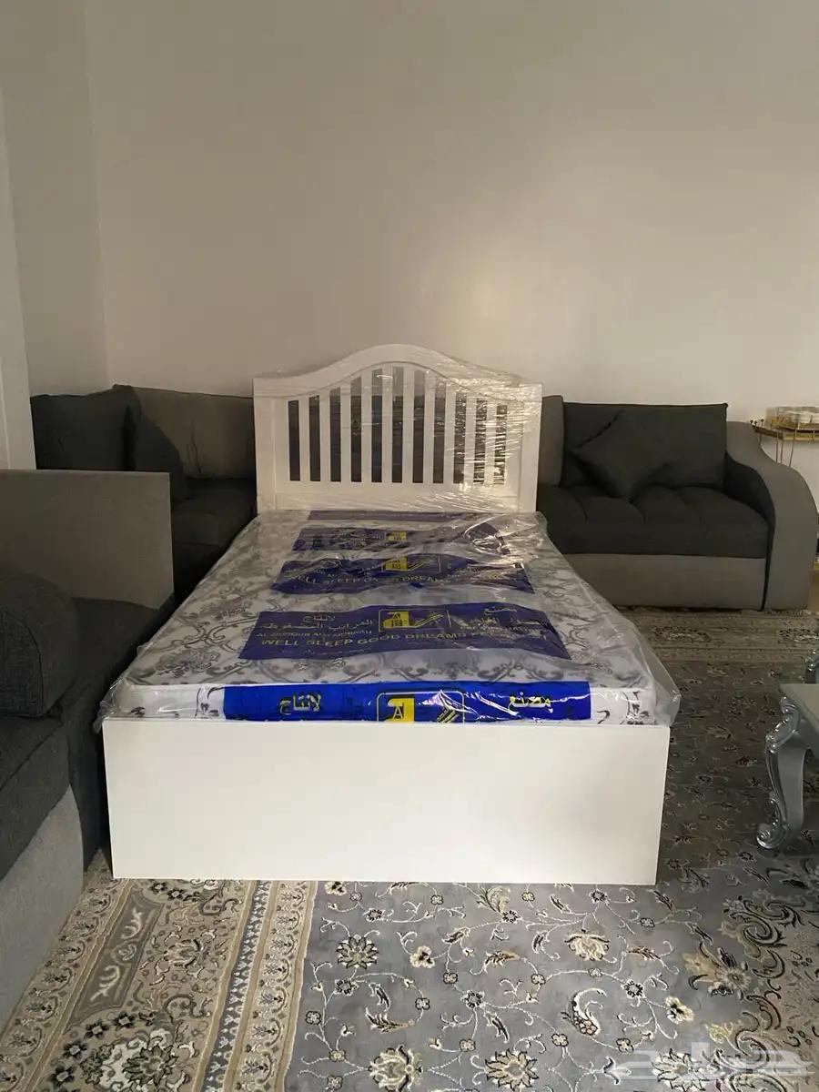 سرير خشب نفر ونص 190 120 سم جديد64444351992962112