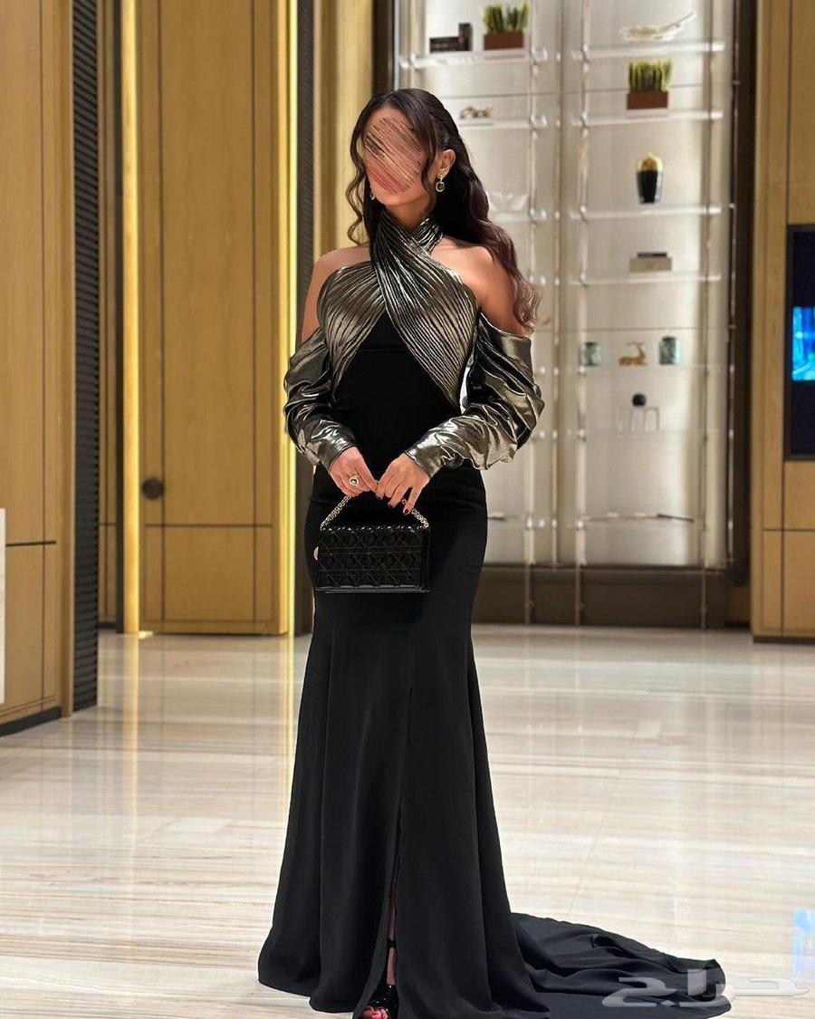 فستان سهره ناعم لون اسود ونحاسي64449969648387111