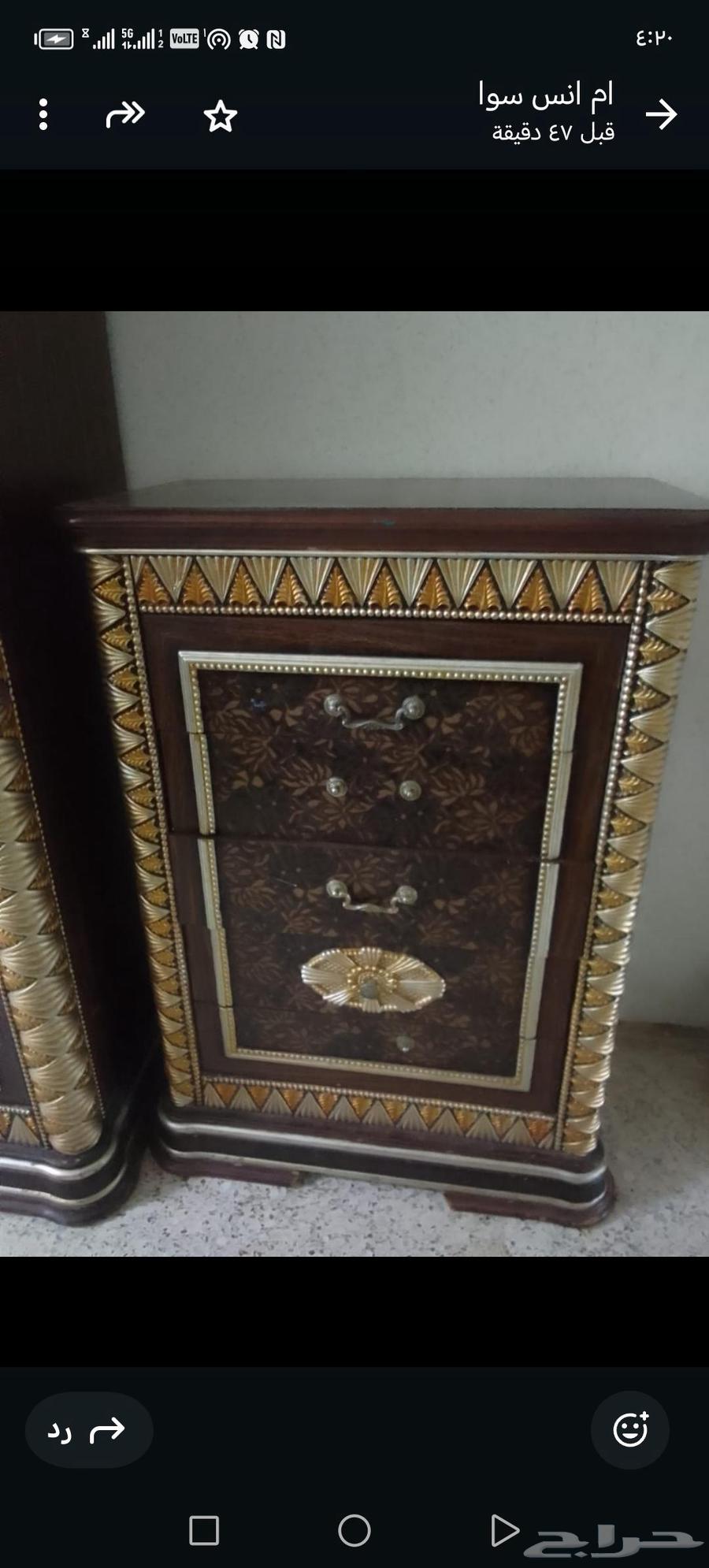 Complete bedroom set with bed, wardrobe, military closet, 2 nightstands, and dressing table for 90064455454584193112