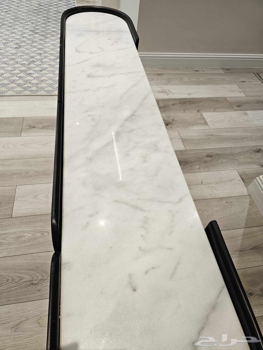 طاولة تلفزيون من خشب ورخام 2 متر64453475820033113