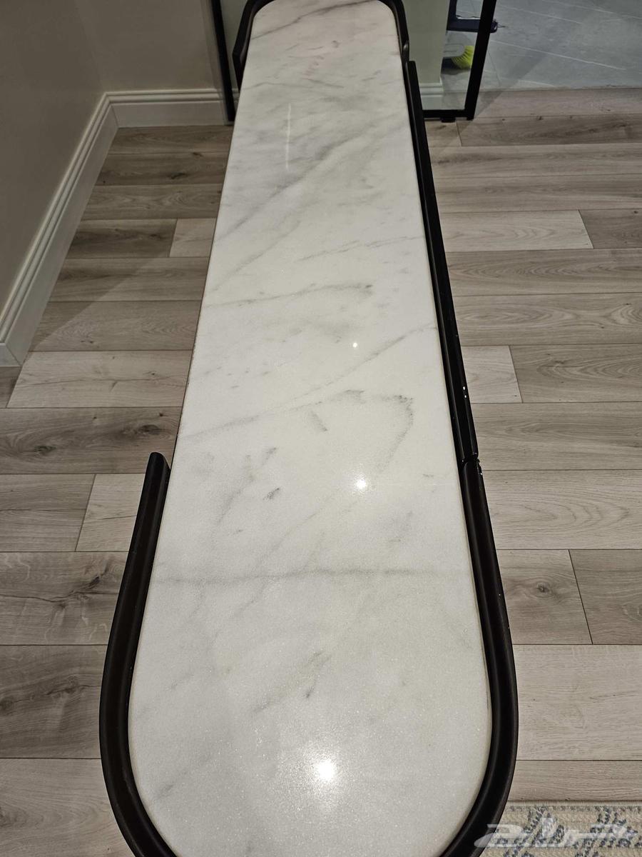 طاولة تلفزيون من خشب ورخام 2 متر64453475820033114