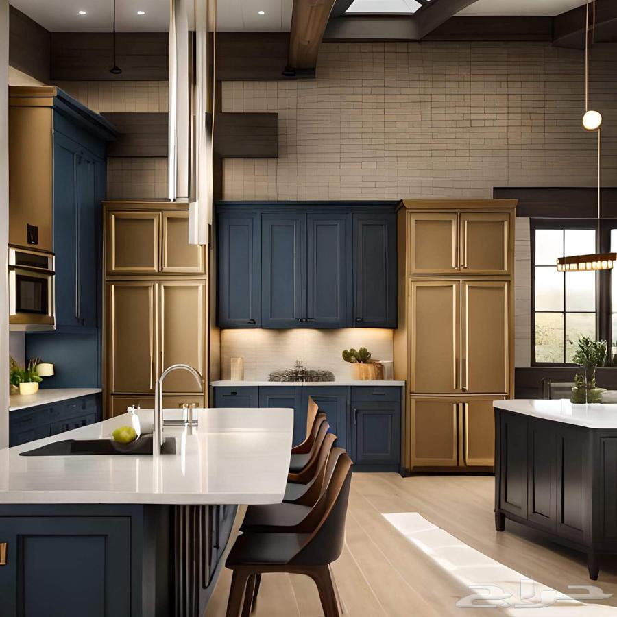 مطبخ صاج قطاع خاص ثلاث أدوار درفه مودرن لون خشابي مع ساده64450651528707113