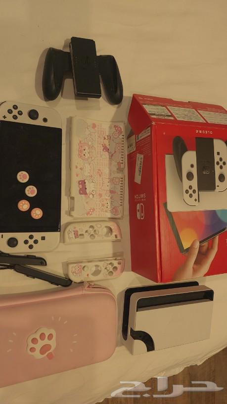 نينتيندو سويش شبه جديد مع ملحقاته كامله64454977561346110