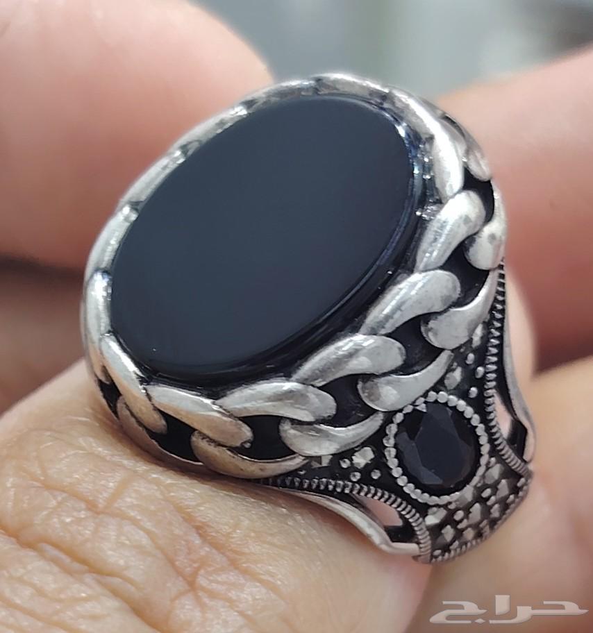 خاتم فضه تركيه بحجر عقيق ملكي المقاس 2064449770330754110