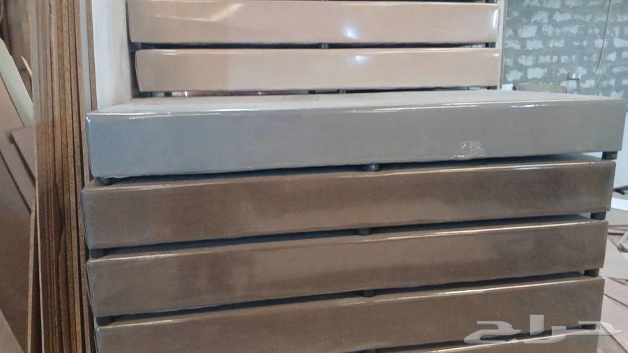 سرير خشب بكس جلد مخمل مخطط سم جديد64459543670657114