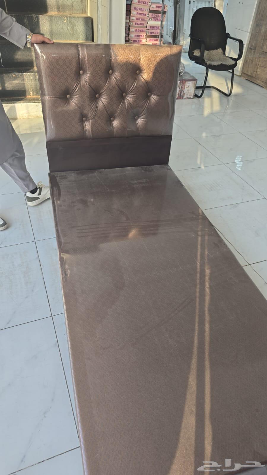 سرير خشب بكس جلد مخمل مخطط سم جديد64459543670657112