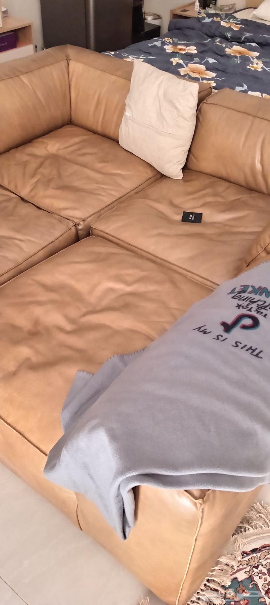 كنب جلد طبيعي من مفروشات الرقيب استخدام سنه64459290229761110